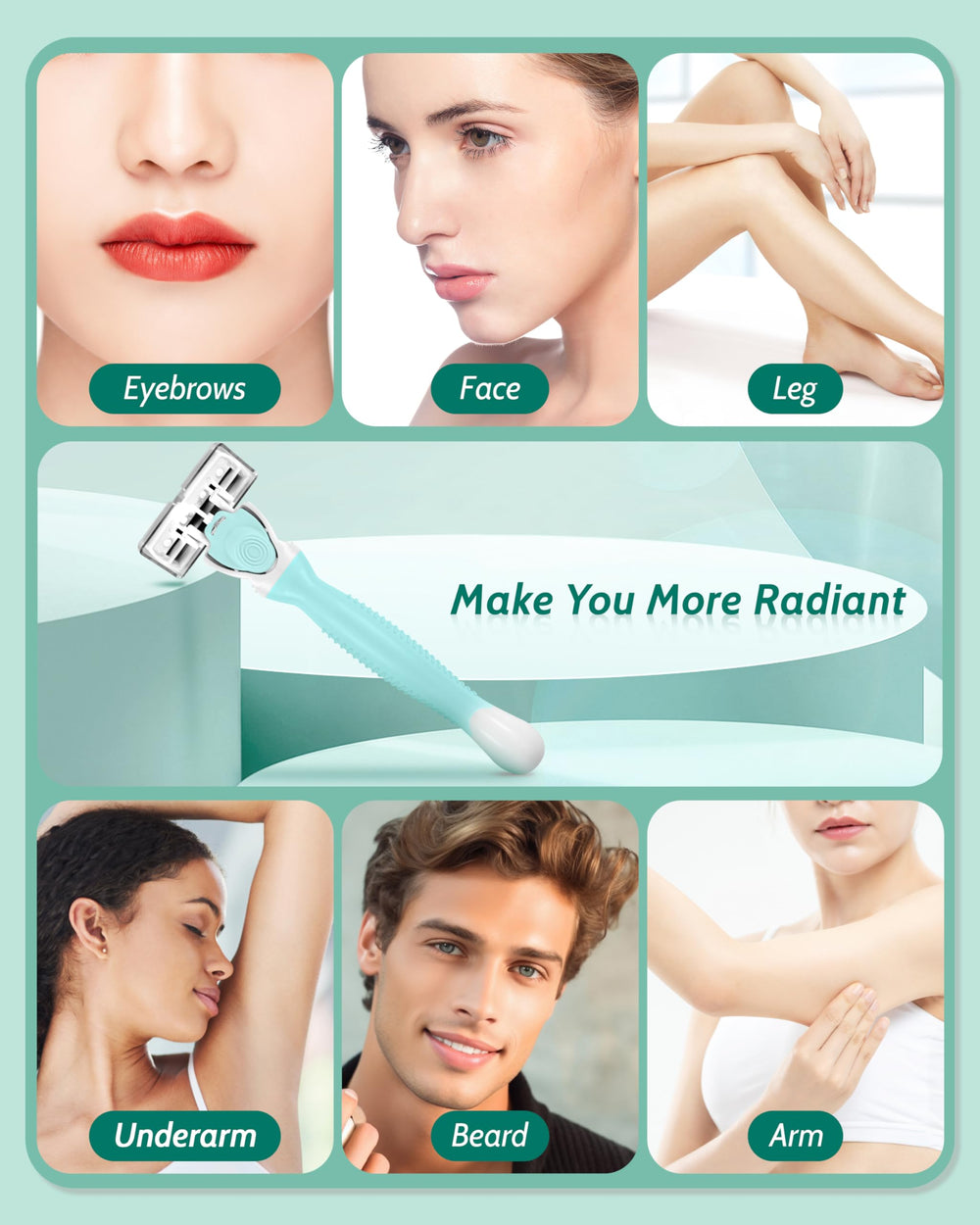 MoHern travel razor for women green gel strip supports smooth shaving