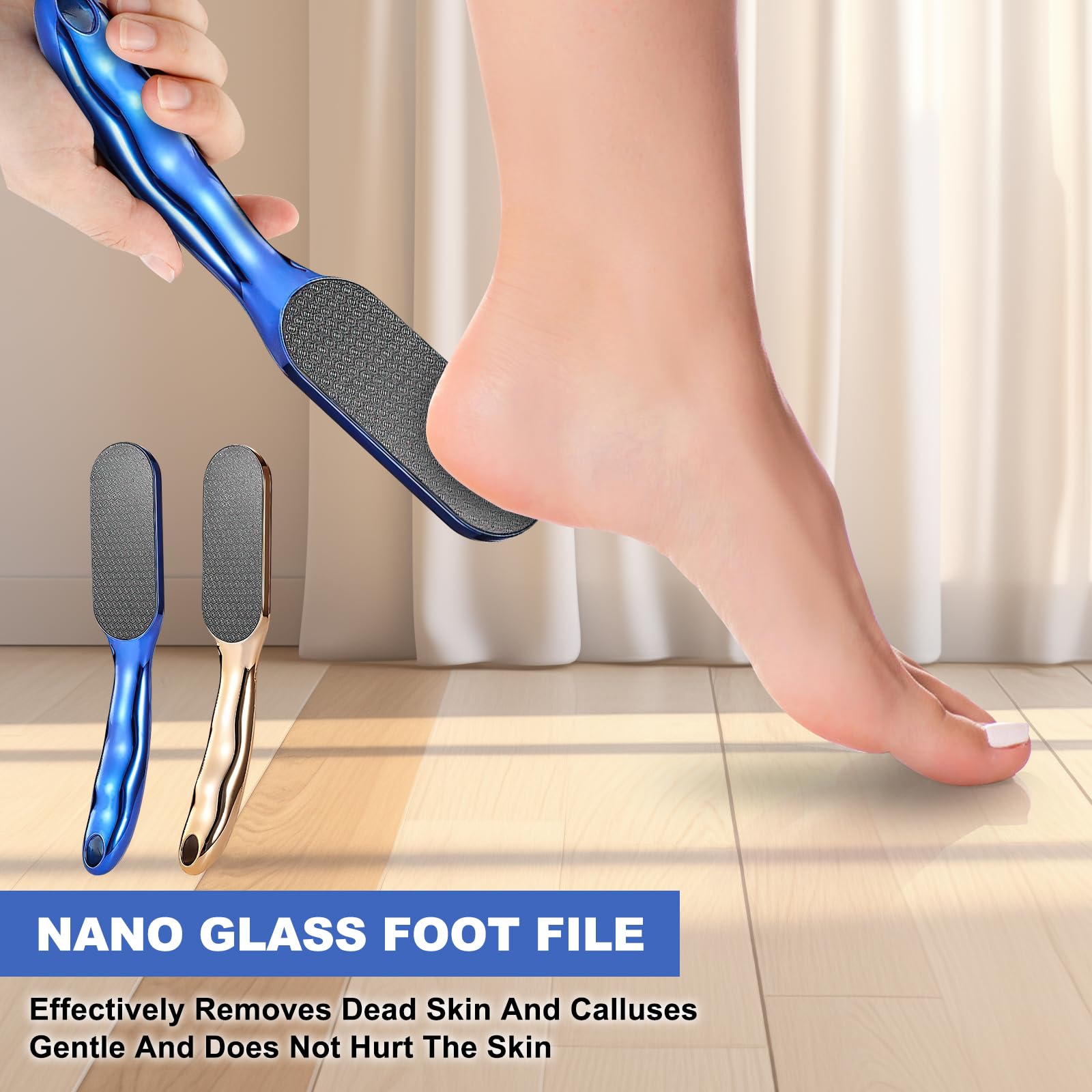 MohuanDd nano-glass foot file ergonomic handle design for stable grip