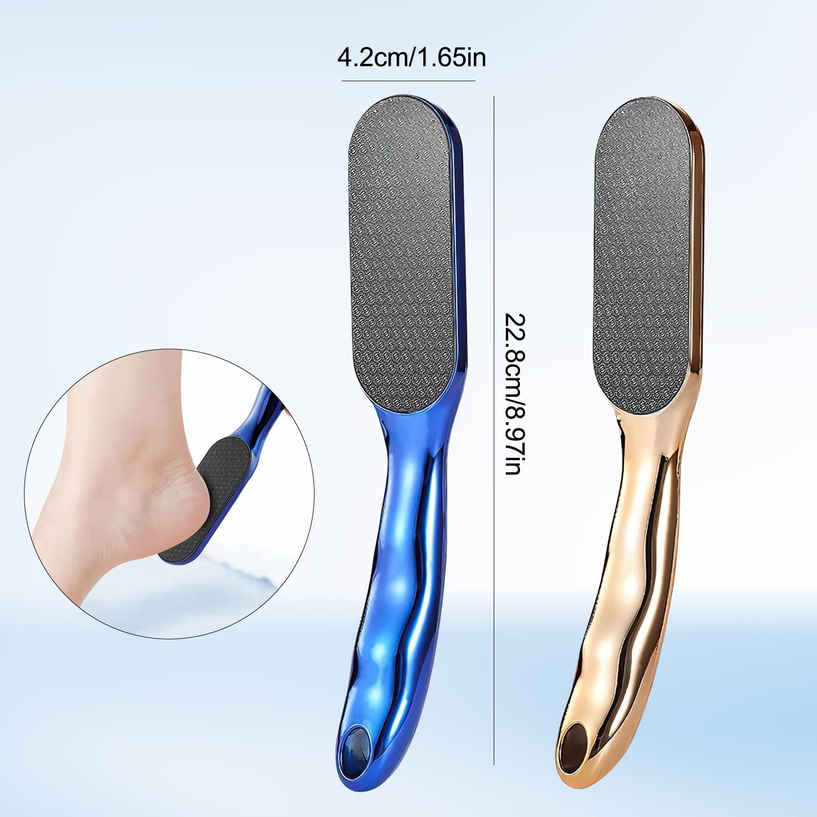 MohuanDd nano-glass foot file two-piece set in gold and blue