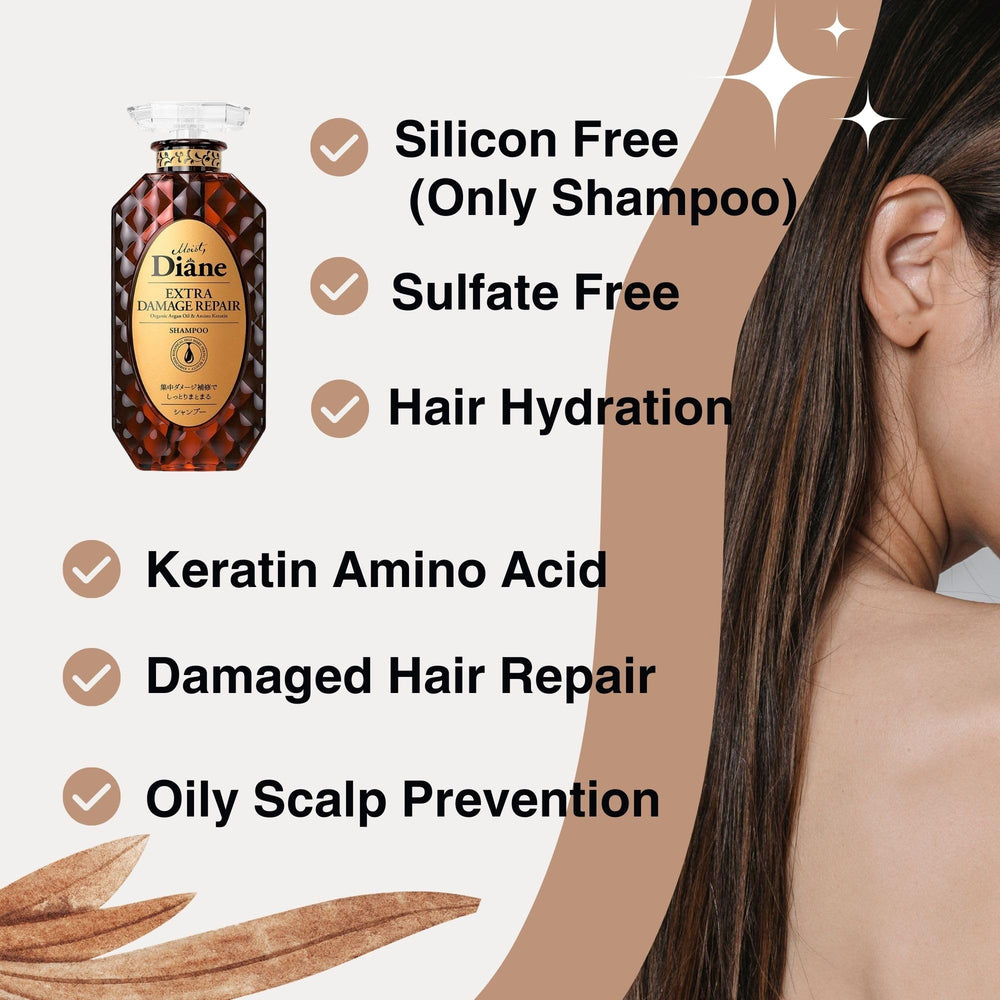 Moist Diane bleached hair repair before-after closeup