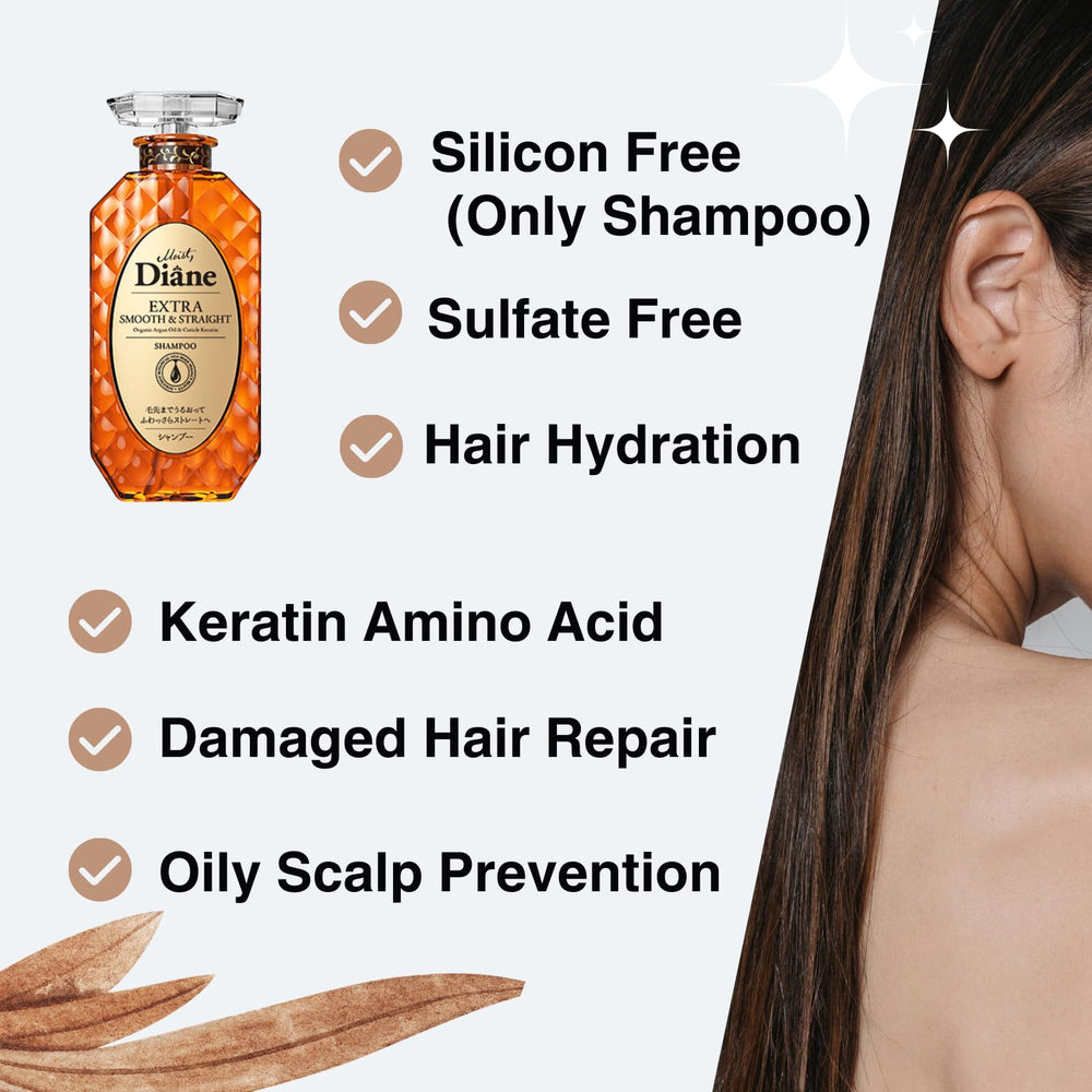 Moist Diane graphic emphasizing marine protein support for hair strength