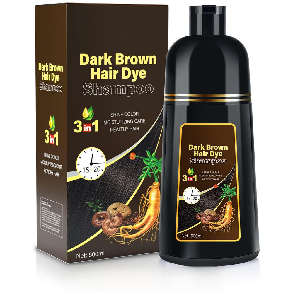 MOISTAR dark brown hair dye shampoo applied on wet hair for quick color