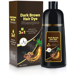 MOISTAR dark brown hair dye shampoo applied on wet hair for quick color