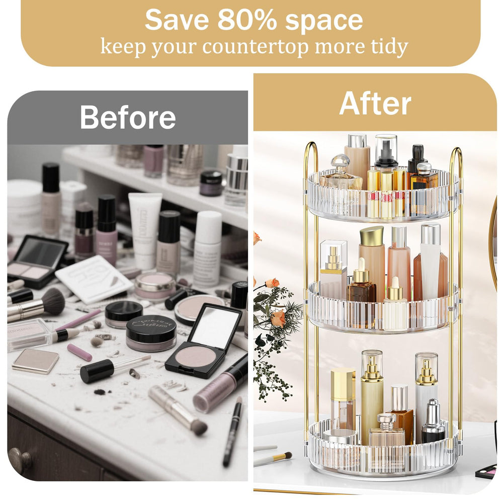 MOKANI lipstick perfume nail polish storage: organized vanity with visible access in seconds.