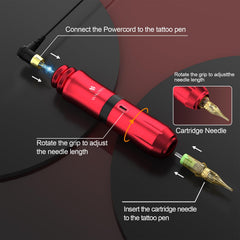 MOKOHOA aluminum tattoo pen offers light, sturdy feel during sessions
