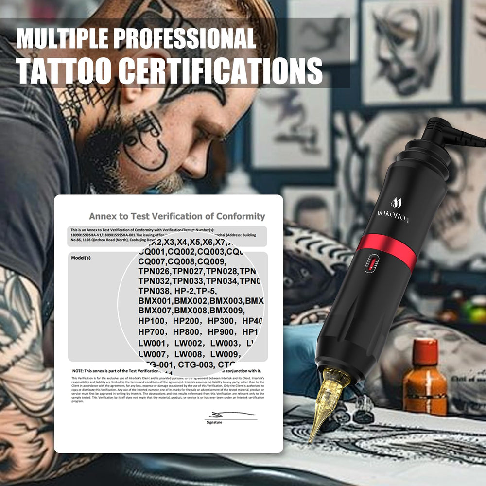 MOKOHOA rotary tattoo pen aluminum body highlights ergonomic, stable feel