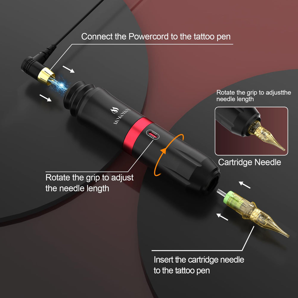 MOKOHOA tattoo pen kit ergonomic design enhances control and comfort