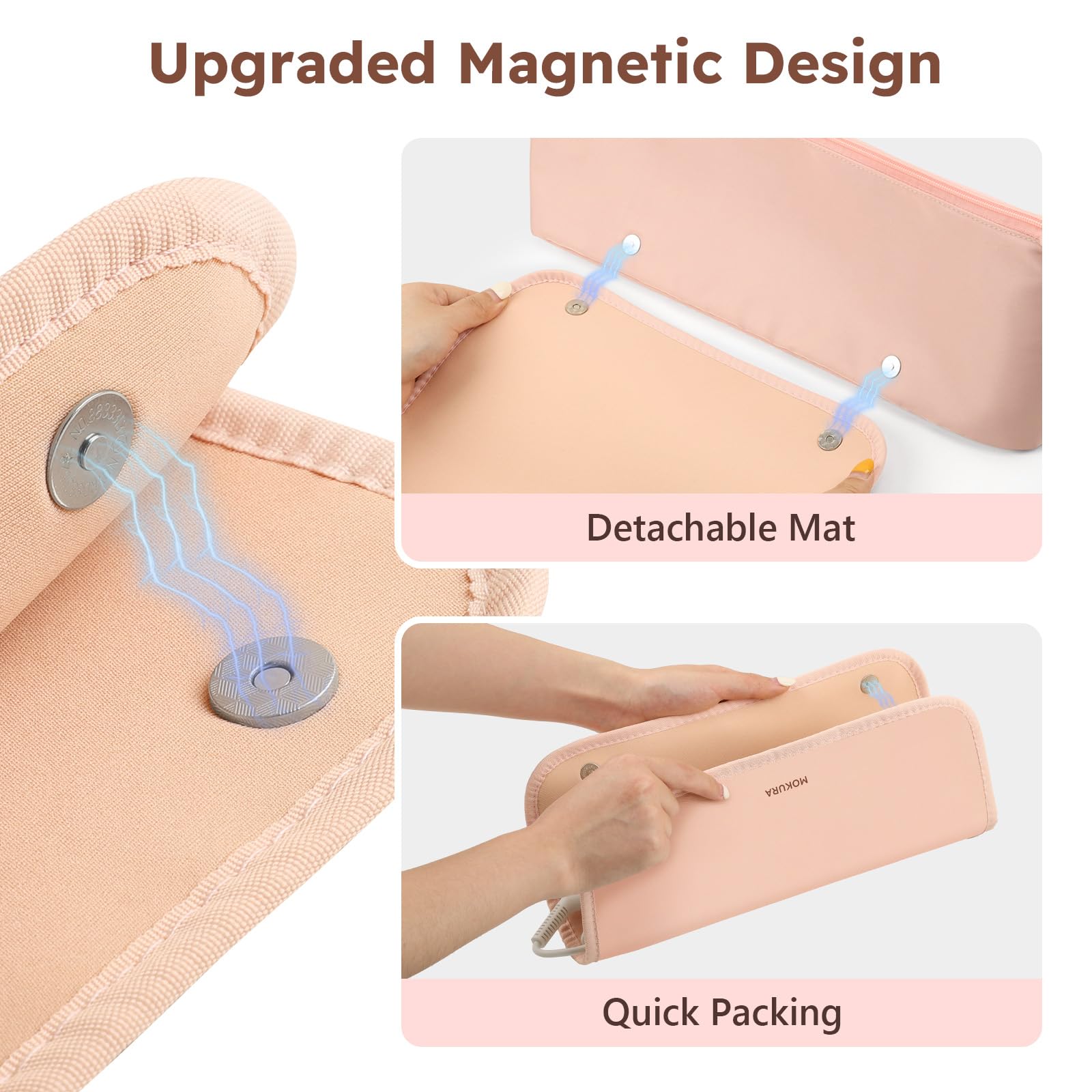 MOKURA 15-inch hot tools storage case holds curling irons and straighteners neatly.