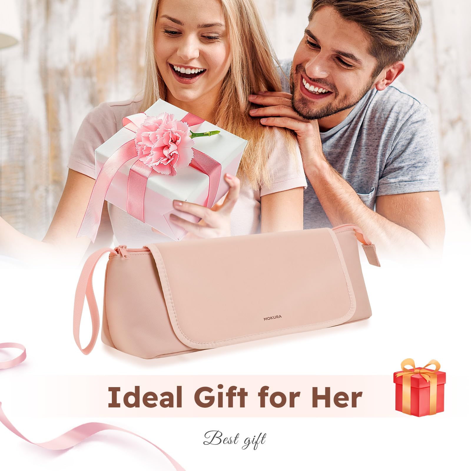 MOKURA pink hair tools bag makes a stylish gift for mom or friend.