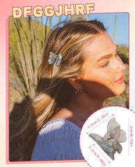 Molans sequins butterfly hair clip side view demonstrates slim profile