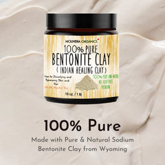 Molivera Organics bentonite clay face mask application for a refreshing facial treatment