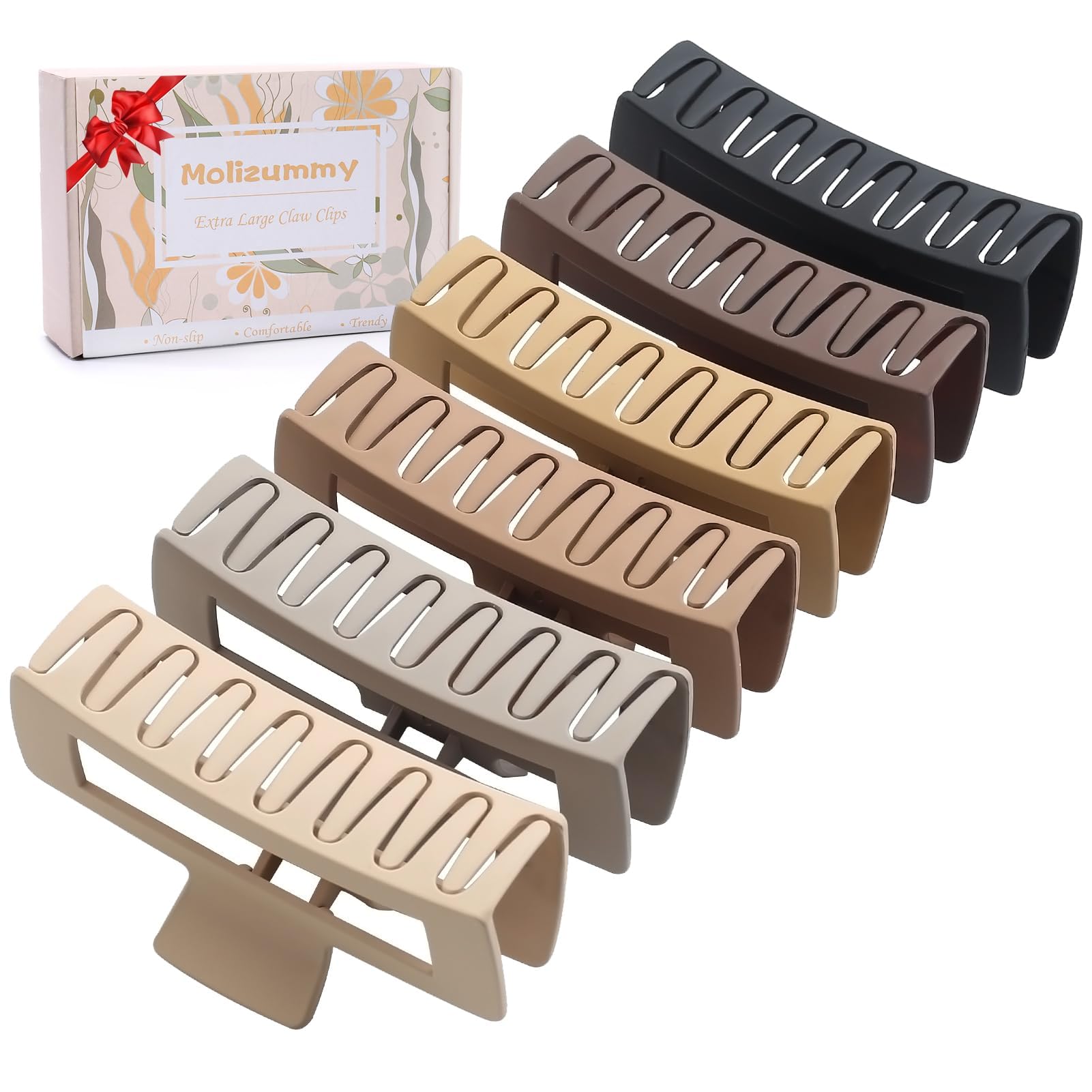 Molizummy 5inch XL hair clip closed shows secure hold for thick hair.