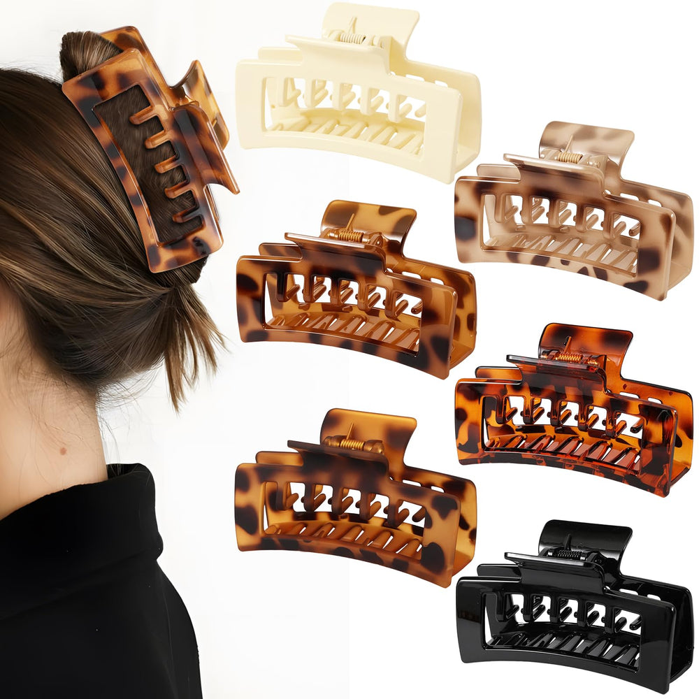 Molizummy clip rectangular leopardo, sujeción firme para peinados con estilo.
