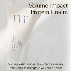 Molvany Face Moisturizing Volume Impact Cream closeup highlights collagen-elastin boost for improved elasticity