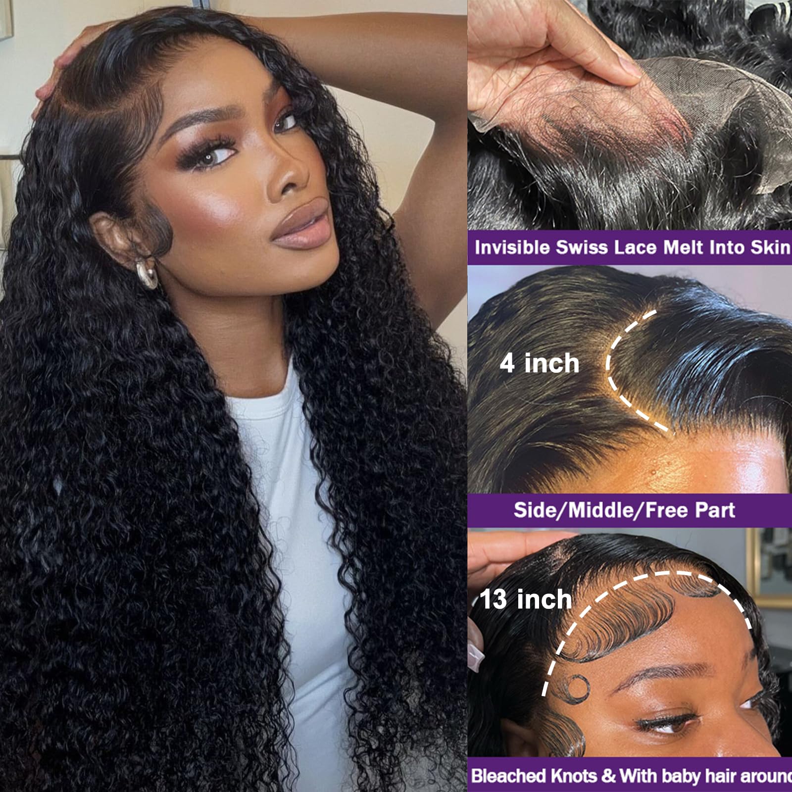 Momaksa wig with upgraded HD Swiss lace detail for undetectable scalp blending and comfortable wear.