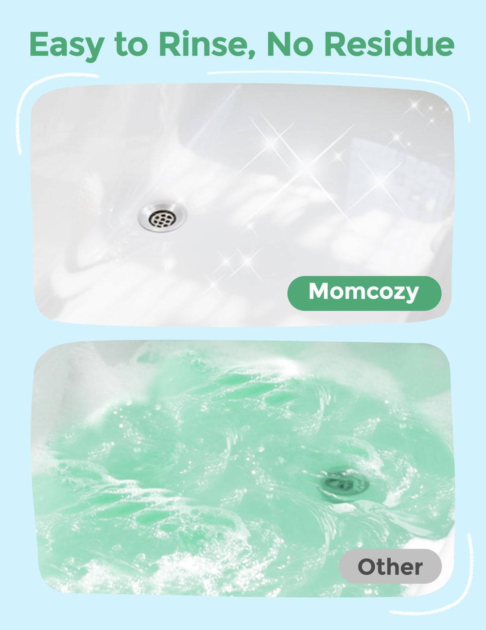 Momcozy educational card with each set enhances fruity learning during bath time.