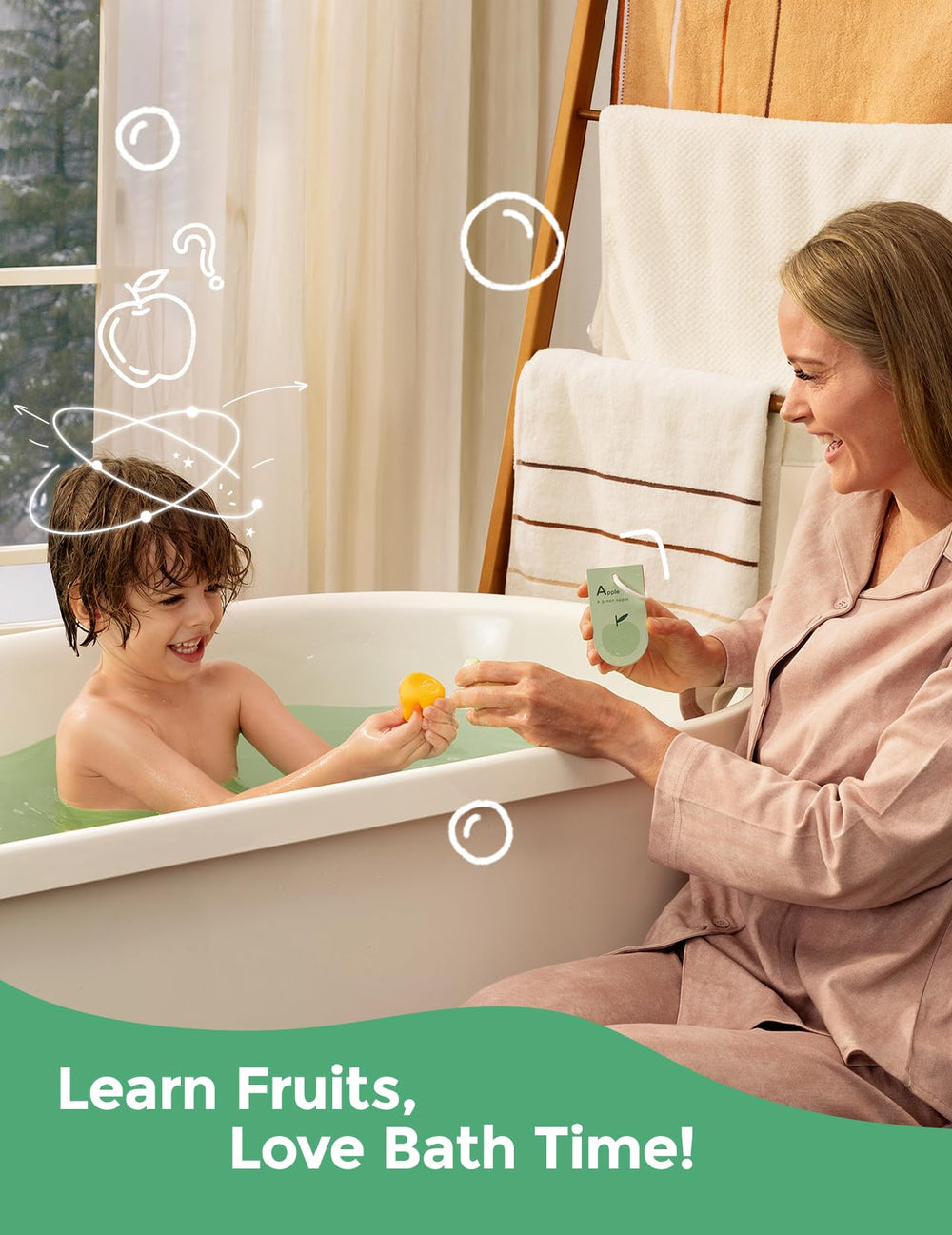 Momcozy grape-shaped bath bomb adds fruity aroma and soft bubbles during bath time.