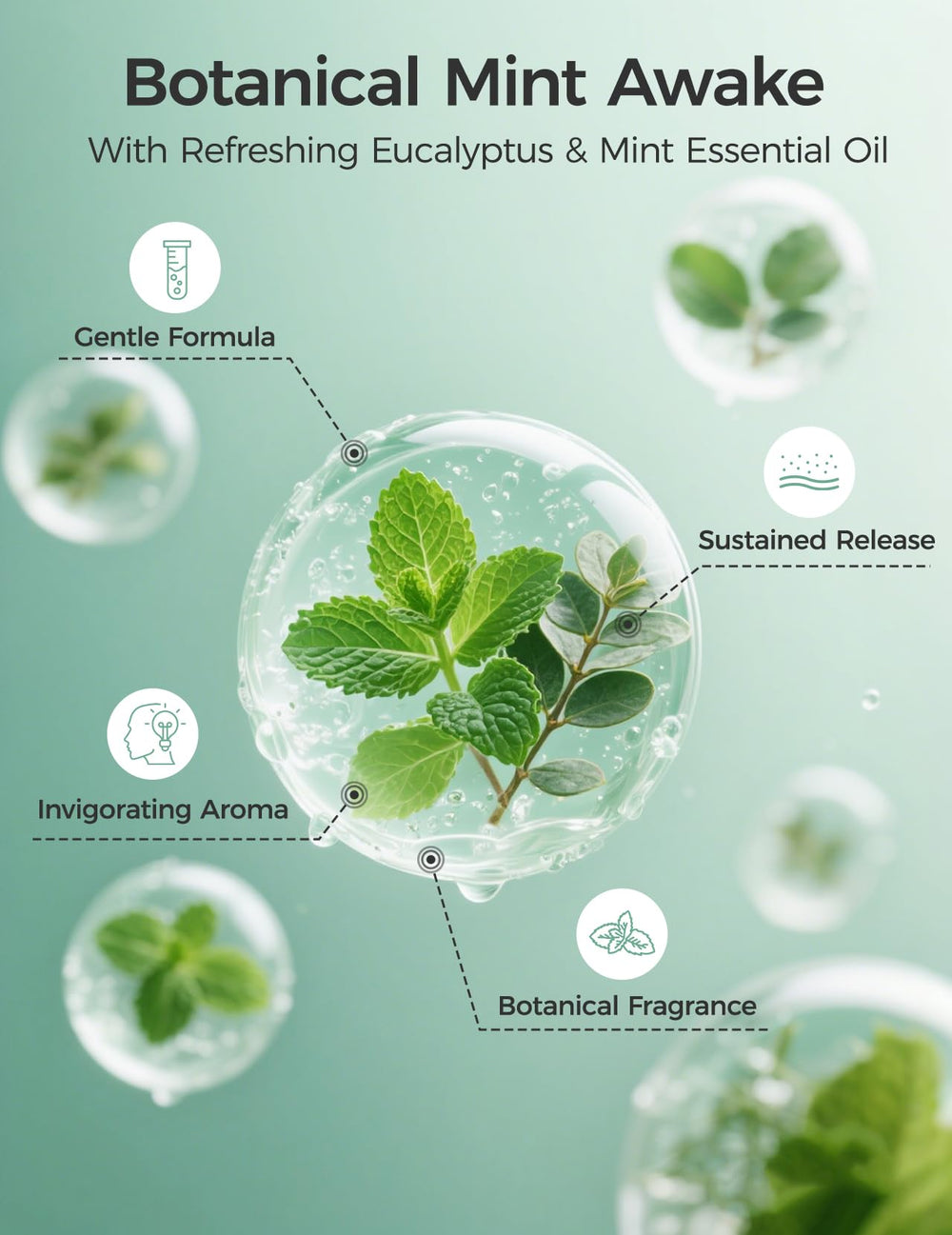 Momcozy eucalyptus mint steamer white leaf design in bathroom
