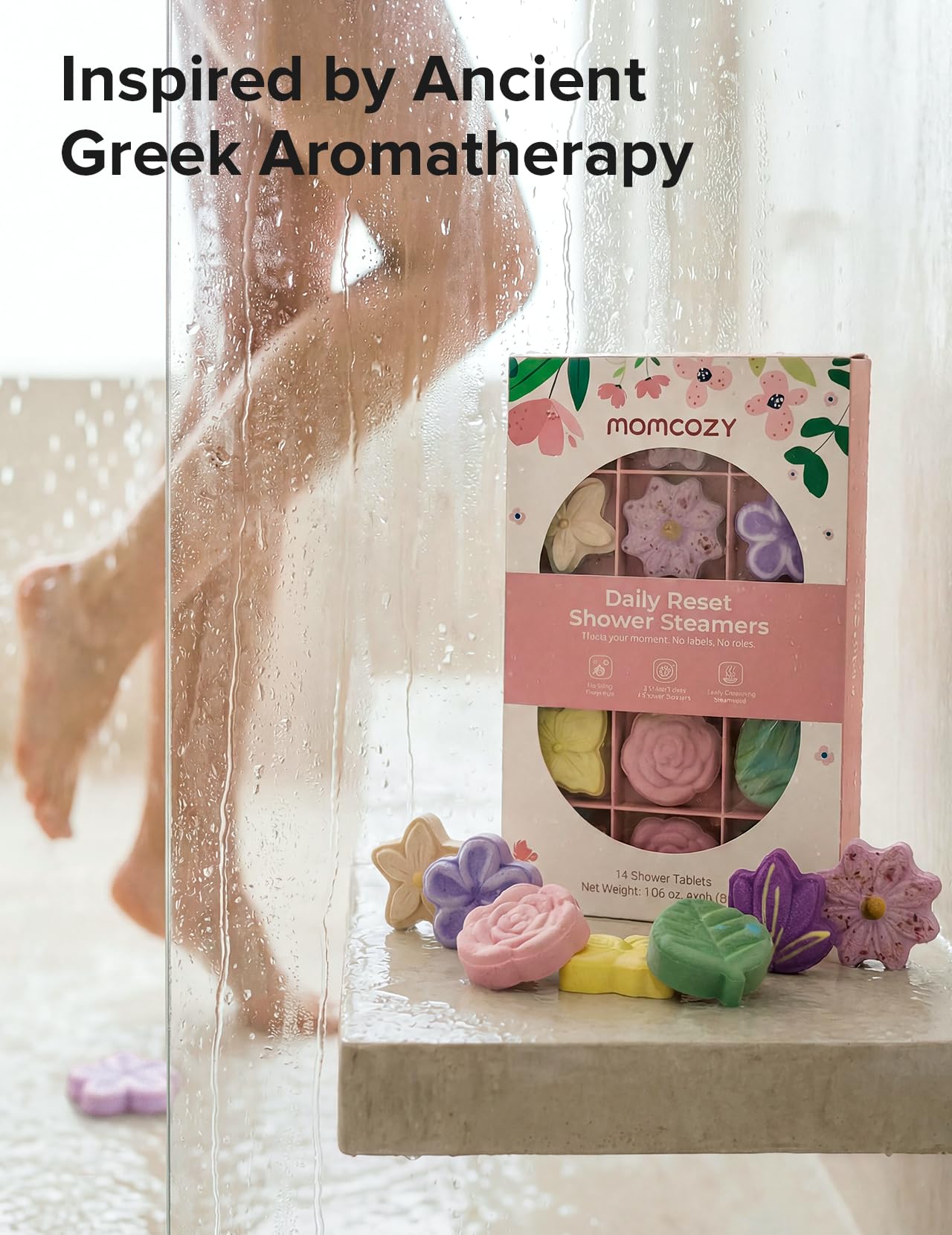 Momcozy steamers boast blooming flower fragrances to elevate your shower ritual.