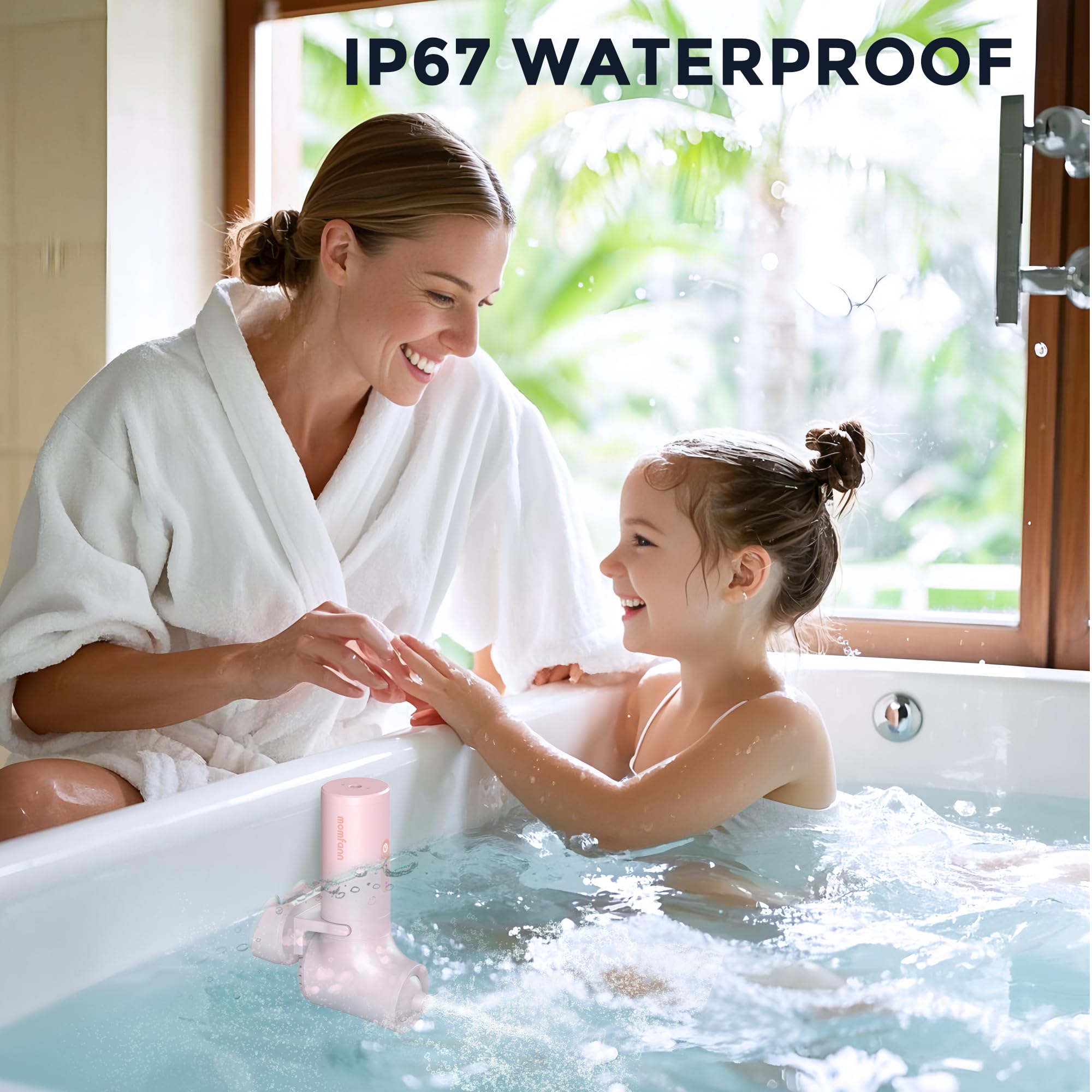 MOMFANN Bath Jet Spa 360-nozzles image highlights full jet coverage for soothing hydrotherapy.