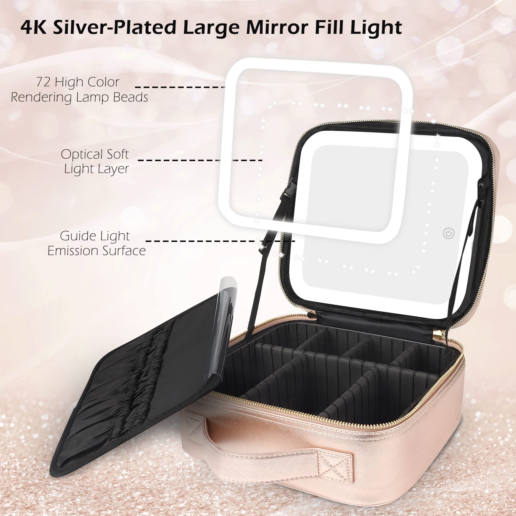 MOMIRA carbon fiber lined interior protects cosmetics during travel