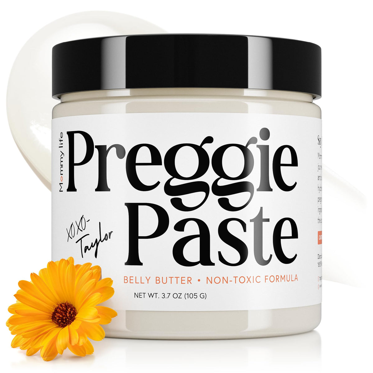 Mommy Life Preggie Paste Belly Butter jar for hydrating skin and supporting pregnancy skincare