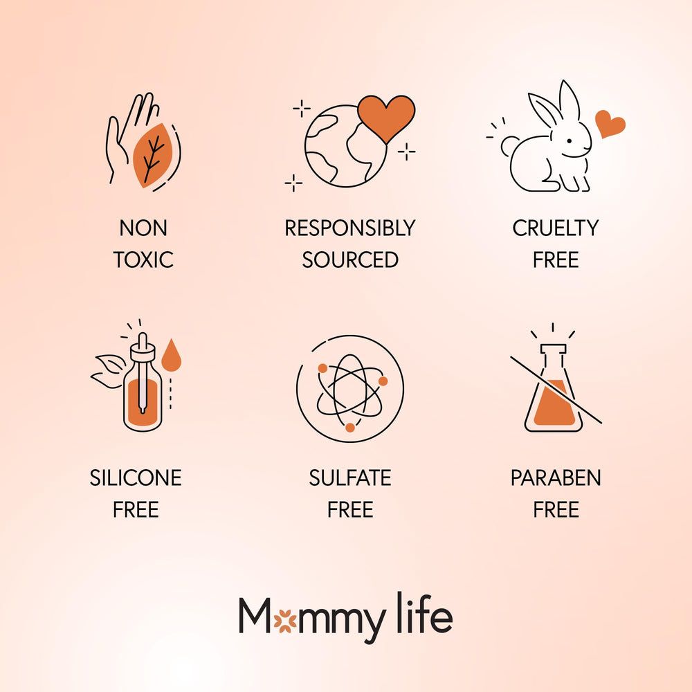 Mommy Life Sweet almond oil hydration image emphasizing deep moisture for pregnancy