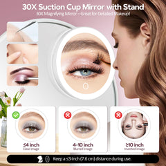 MOMOKUBA 6-inch makeup mirror with lights highlights pores for precise eyeliner.