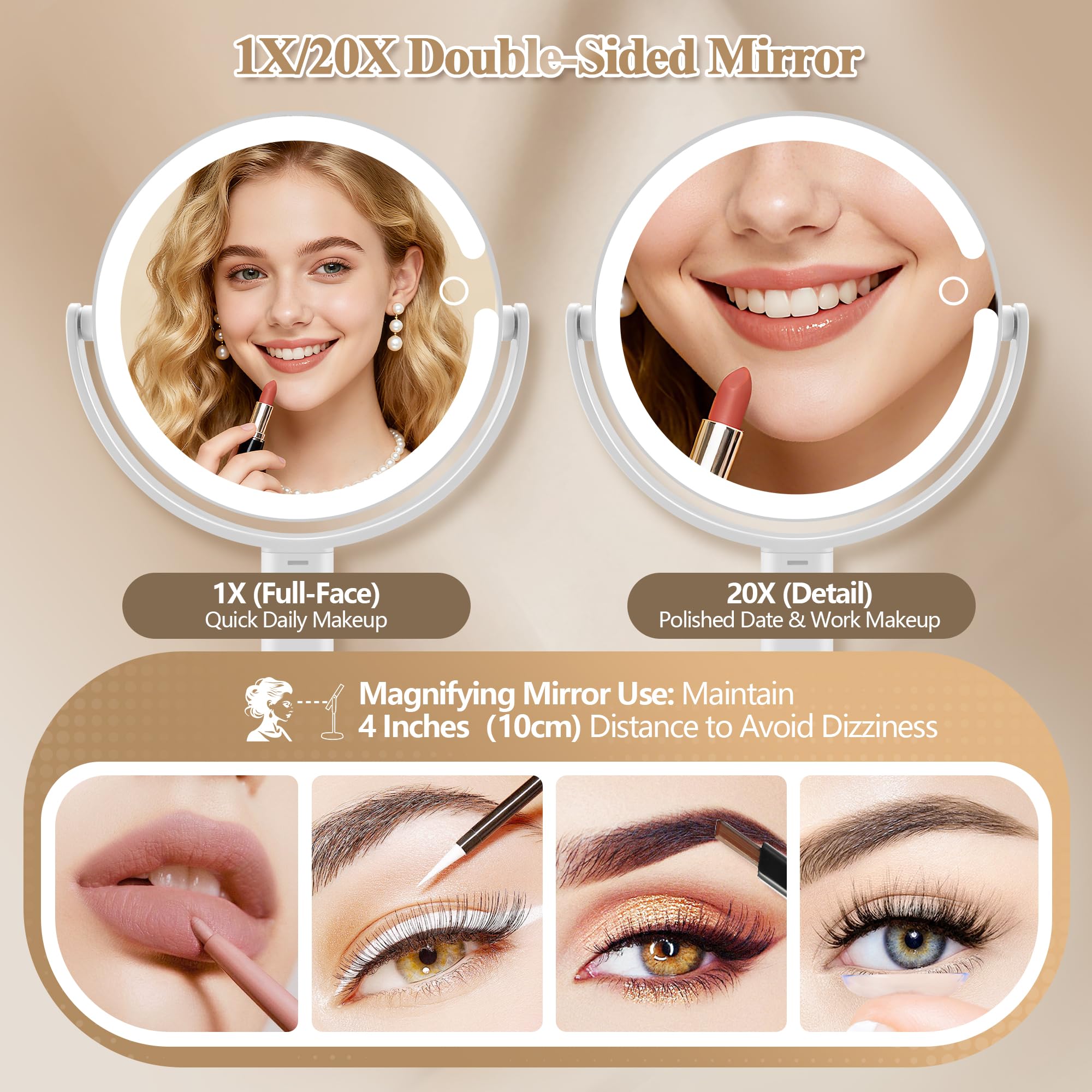 MOMOKUBA makeup mirror 1x magnification for everyday grooming