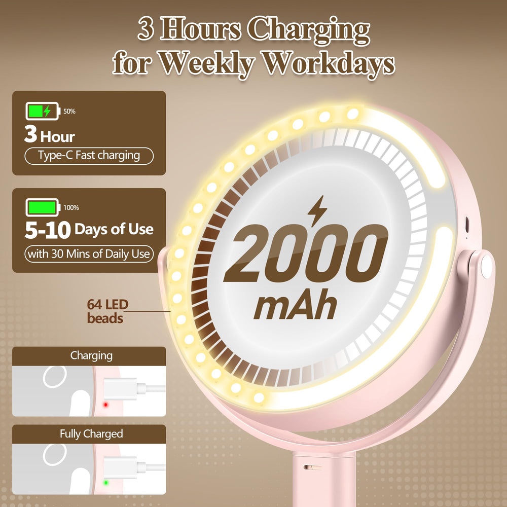 MOMOKUBA makeup mirror 360 rotation lets you adjust angles easily.
