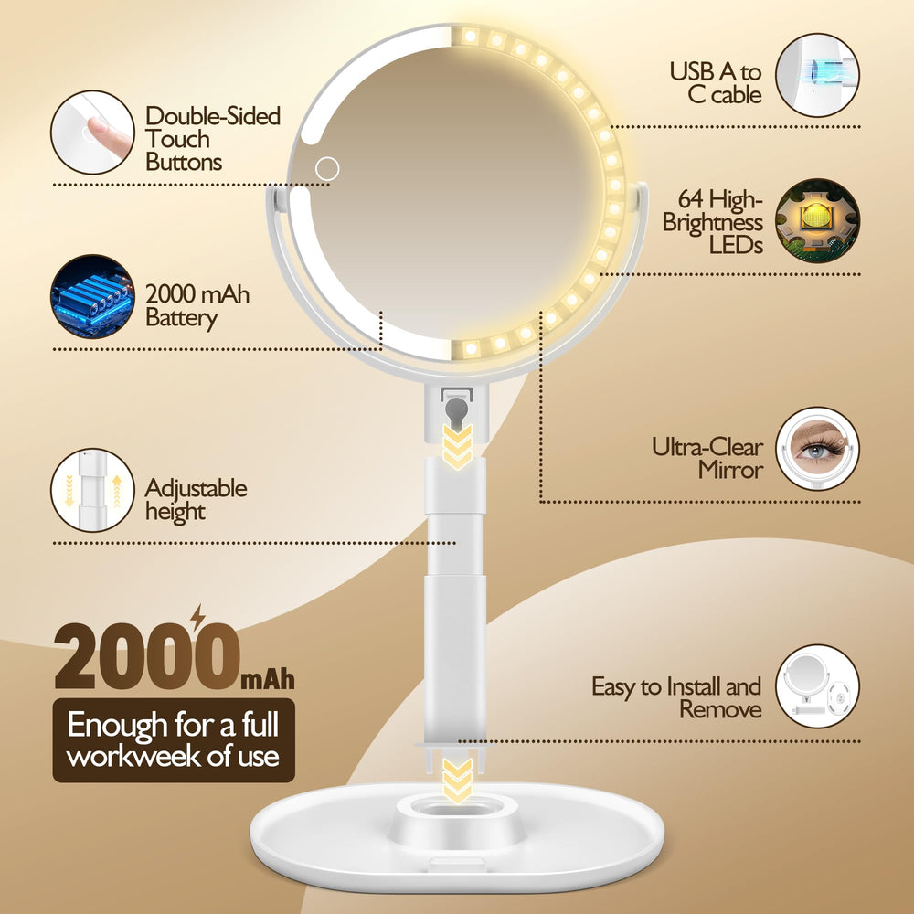 MOMOKUBA mirror with built-in phone stand for tutorials