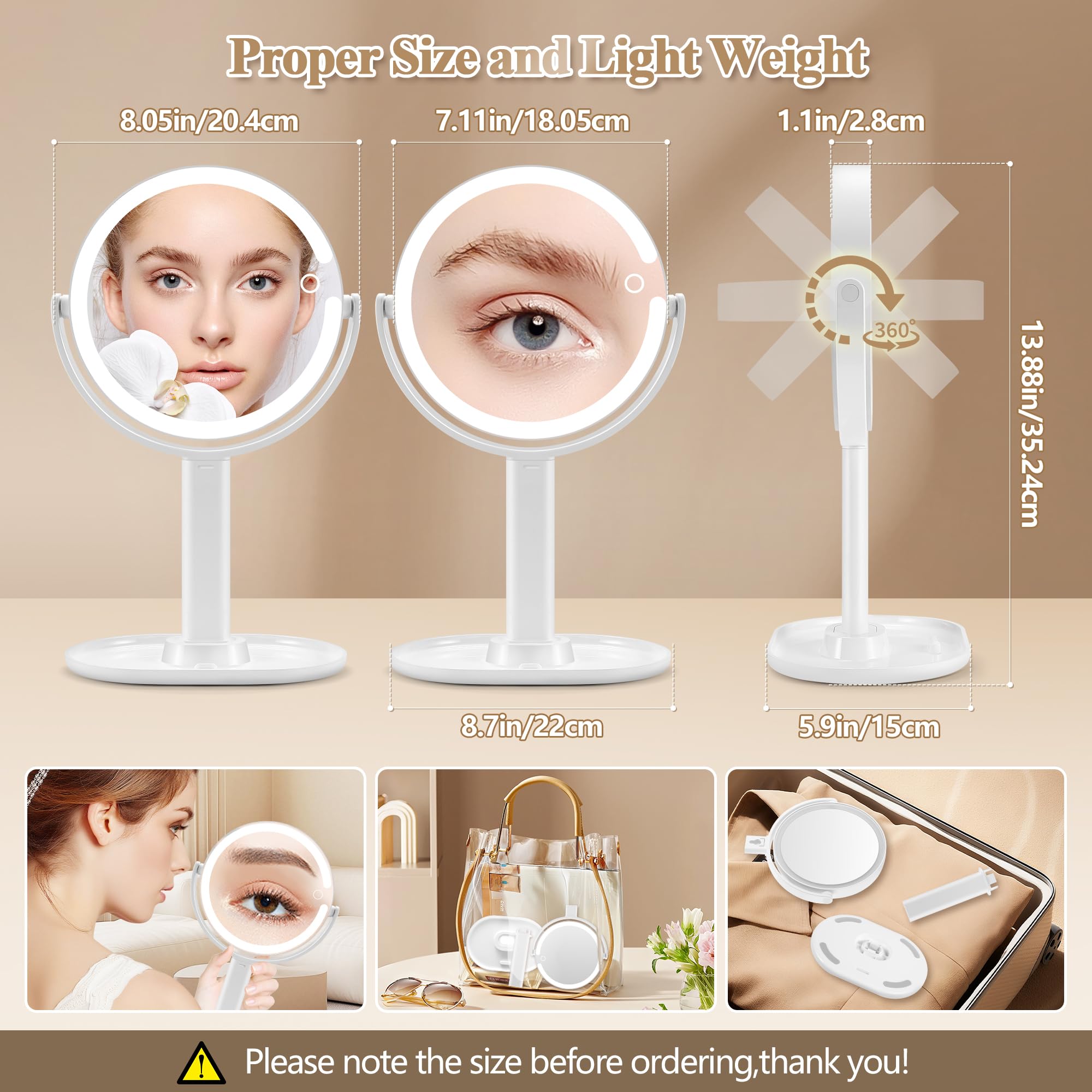 MOMOKUBA makeup mirror storage base holds cosmetics and phone stand
