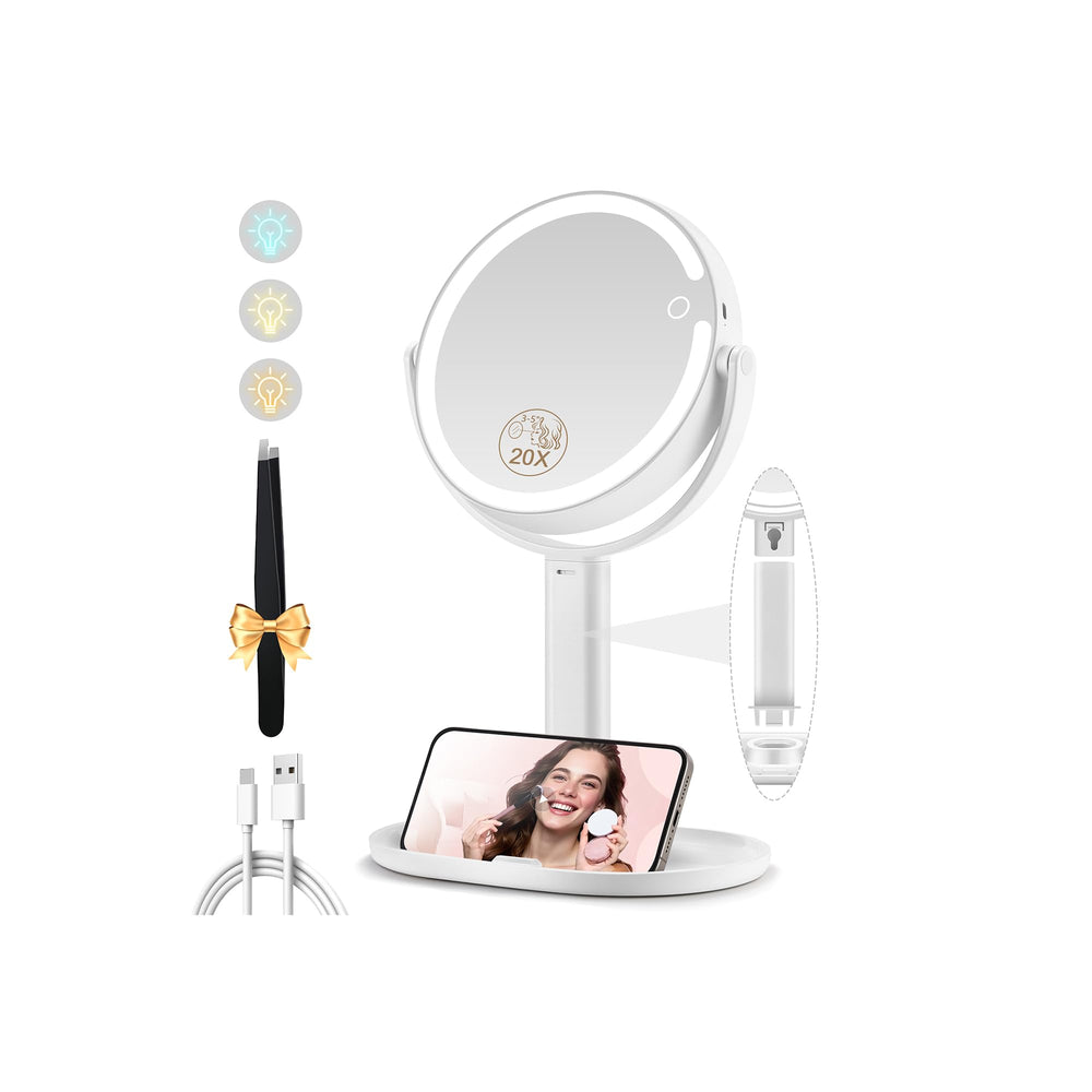MOMOKUBA makeup mirror with lights front view dual-sided for daily prep
