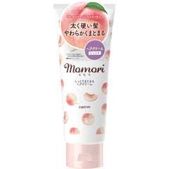 momori Thick Moist Hair Cream Dariya bottle closeup highlighting peach extract hydration benefits.