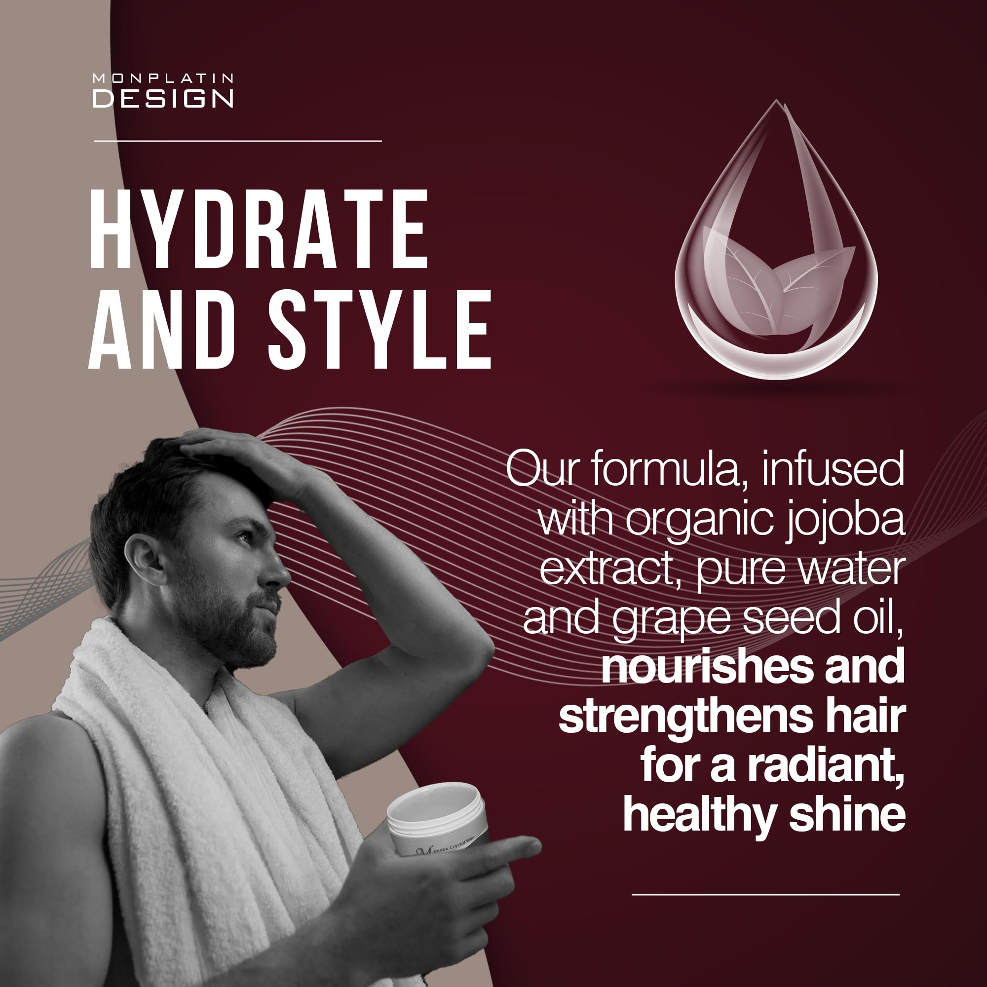 Mon Platin Professional wax label highlights ingredients and benefits.