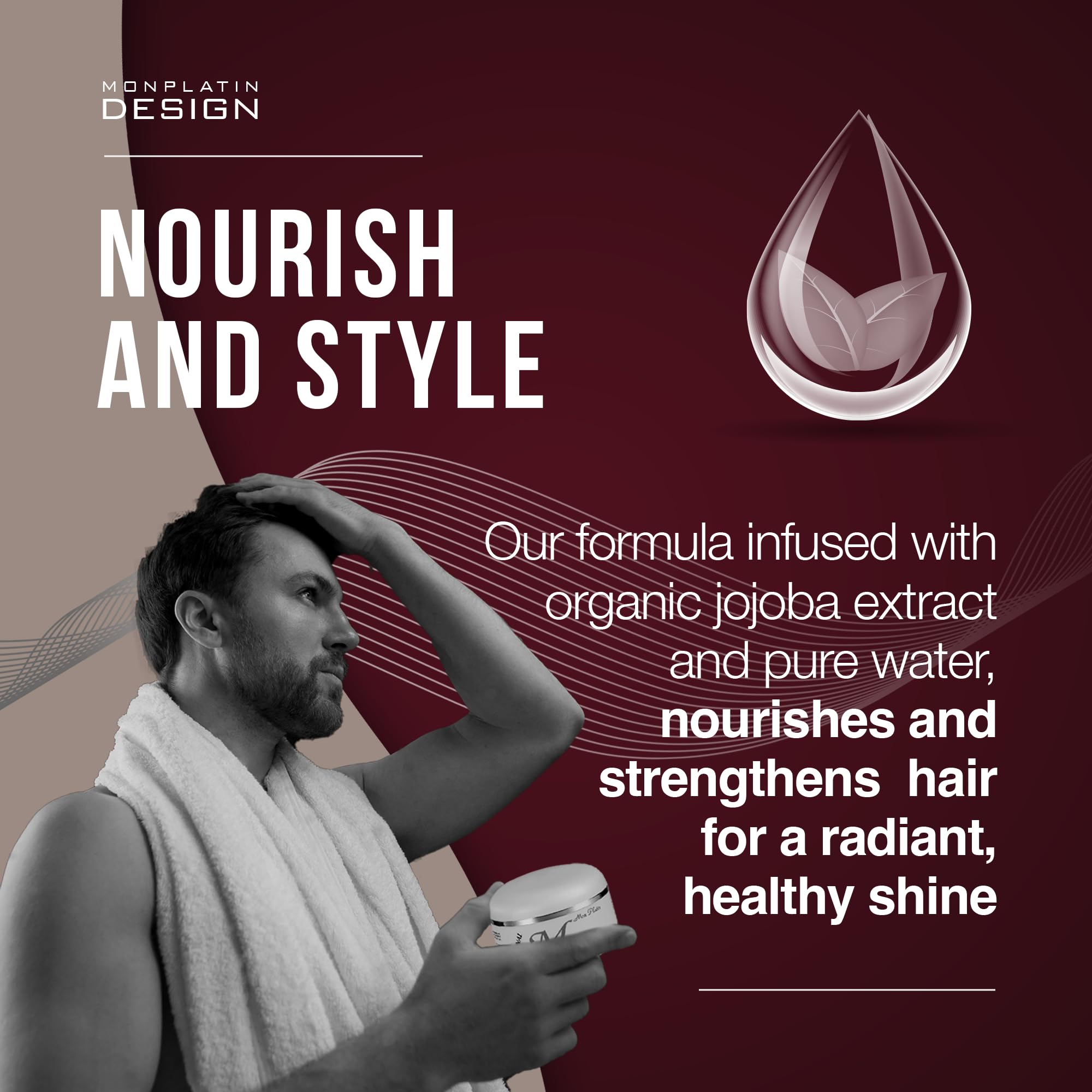 Mon Platin Professional wax in use on clean hair for smooth application.