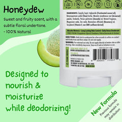 MONA Honeydew deodorant stick close-up reveals gentle, plant-based formula.