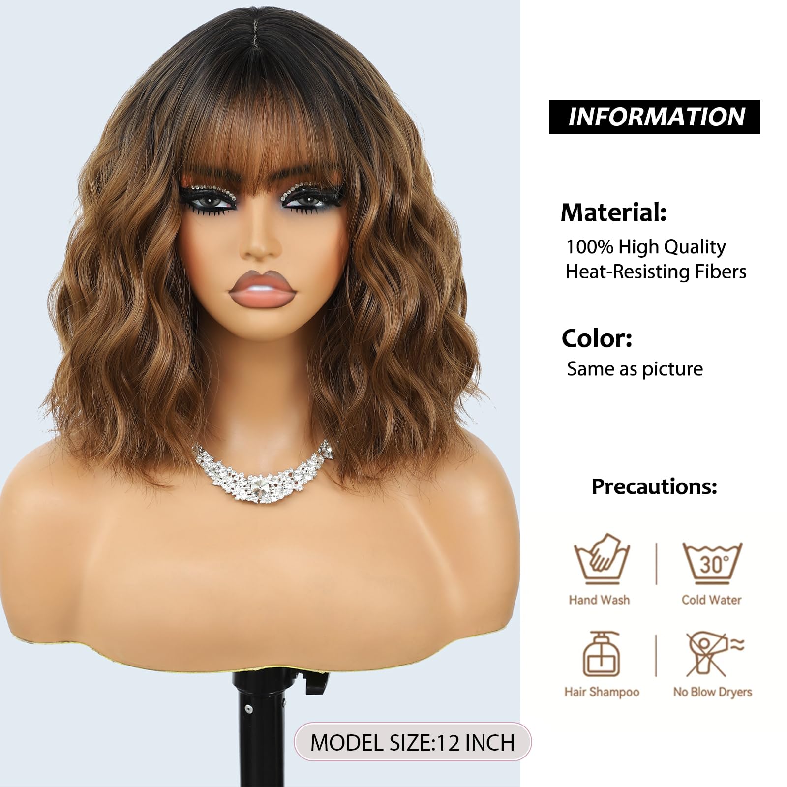 Monaluxe synthetic heat-resistant fiber close-up shows realistic texture and easy maintenance.
