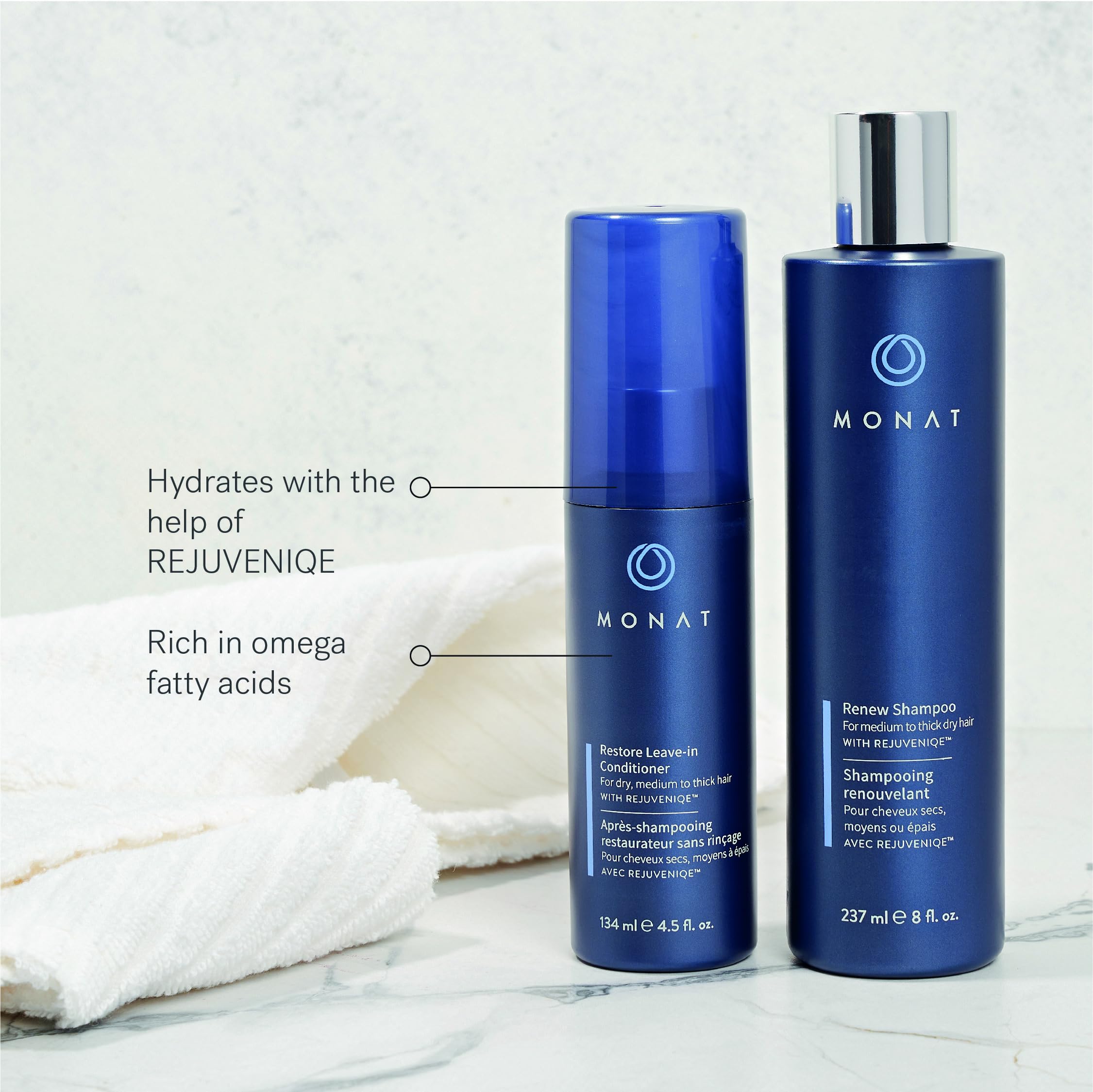MONAT Balance Restore Leave-In frizz-control close-up reduces flyaways