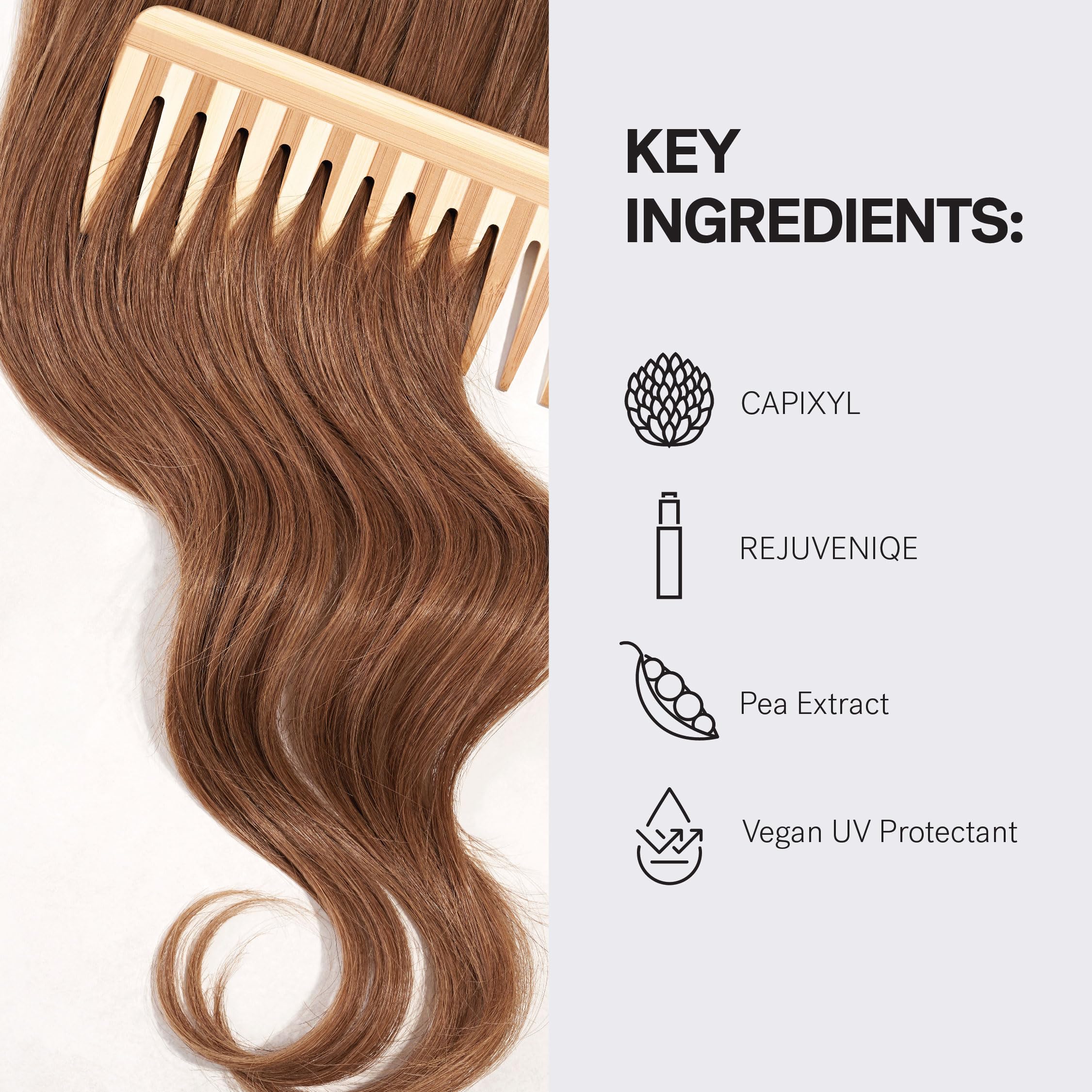 MONAT Balance Restore Leave-In hair shines with healthy glow