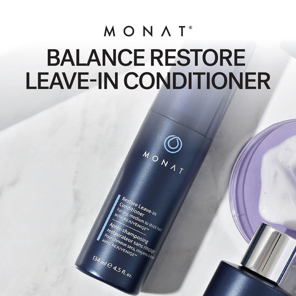 MONAT Balance Restore Leave-In hand application demonstrates smooth, even distribution