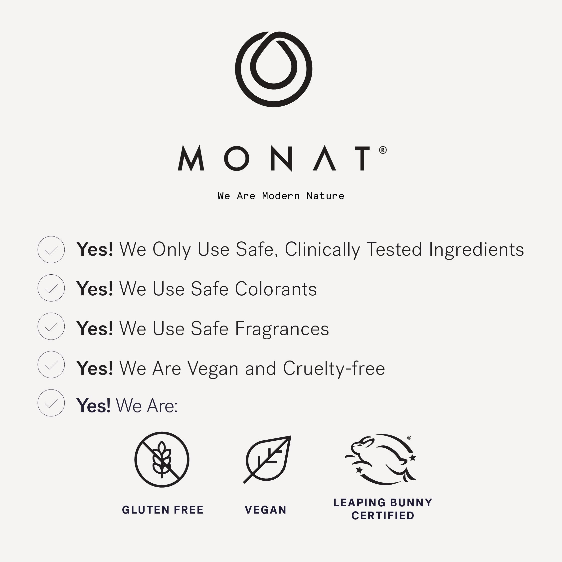 MONAT BOND IQ packaging page emphasizes vegan, sulfate-free and paraben-free formula