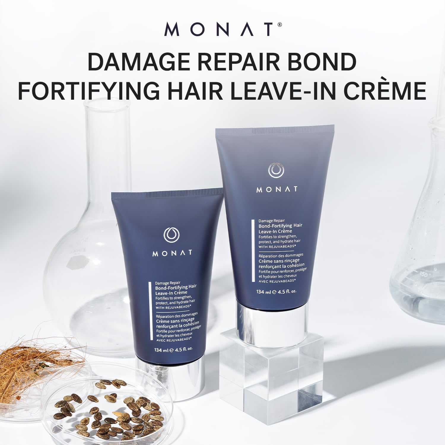 MONAT product applied to mid-lengths to ends delivers conditioning without heaviness.