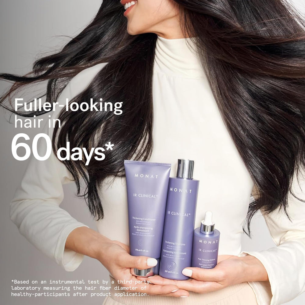 MONAT IR Clinical System scalp closeup suggests renewed vitality and fullness potential.