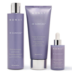 MONAT IR Clinical System thickening shampoo bottle promotes fuller-looking hair over time.