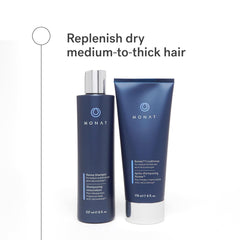 MONAT Renew conditioner bottle closeup highlighting lightweight moisture for soft manageability