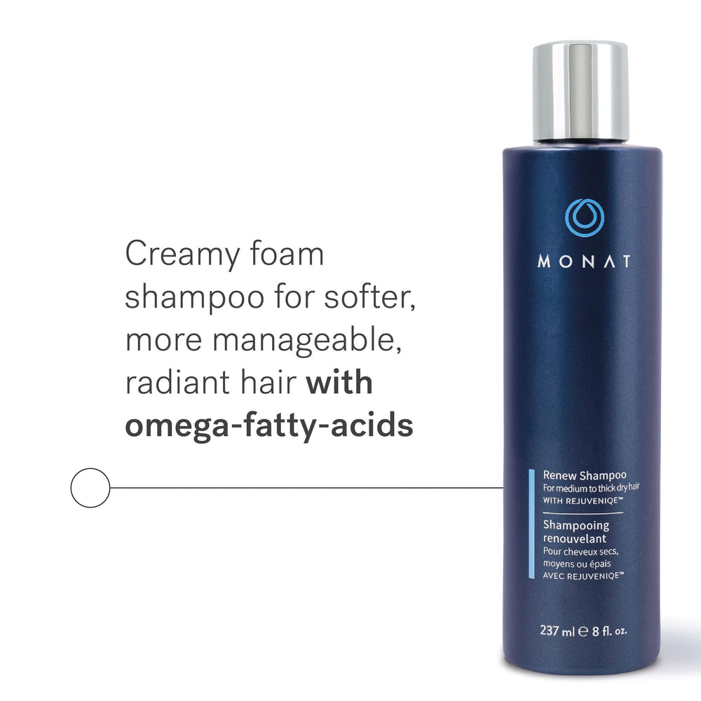 MONAT Renew Shampoo rich lather closeup with creamy foam