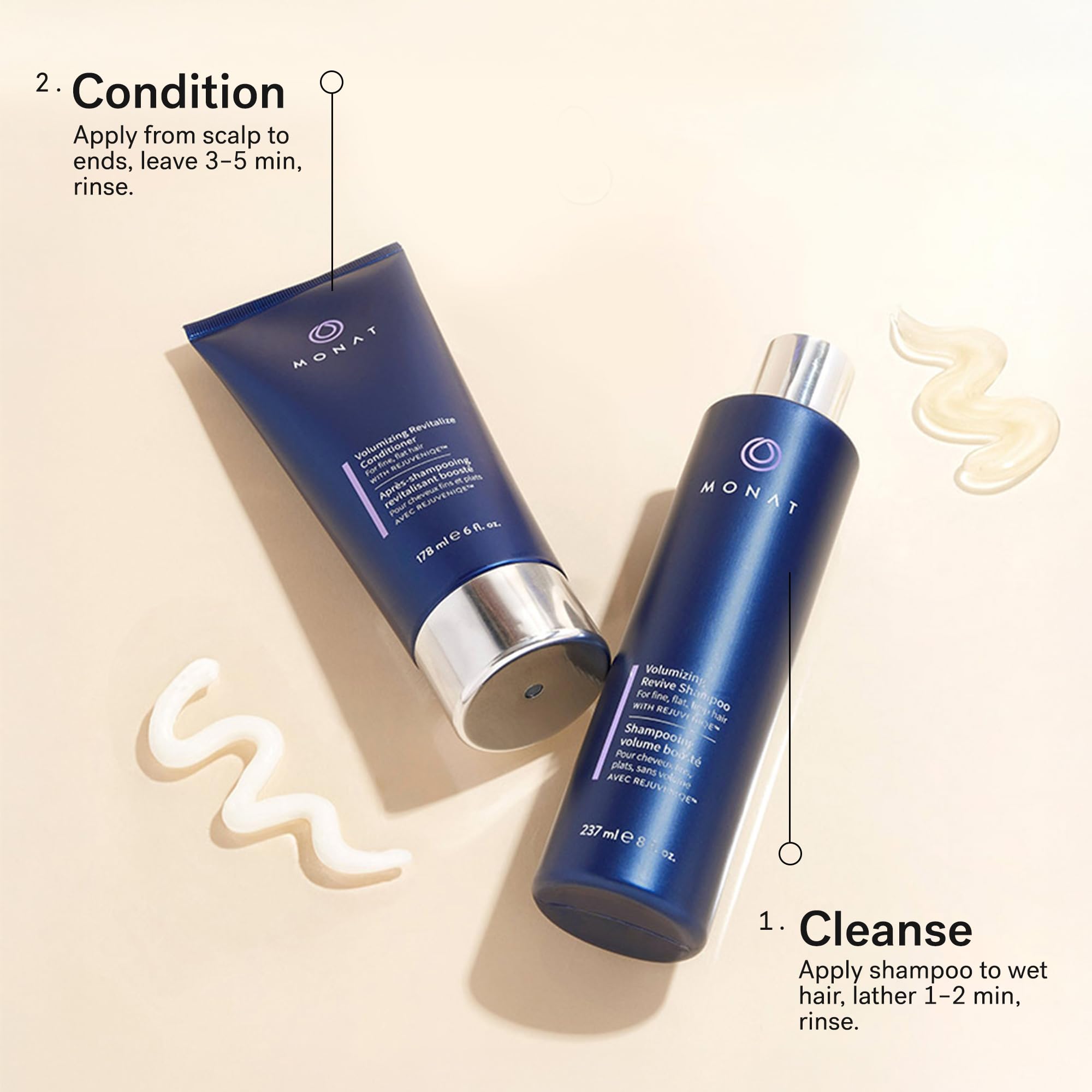 MONAT Set packaging highlights vegan, sulfate-free, cruelty-free formulas.