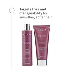 MONAT Smoothing Anti-Frizz Set conditioner tube shows smoothing, lightweight hydration for glossy hair