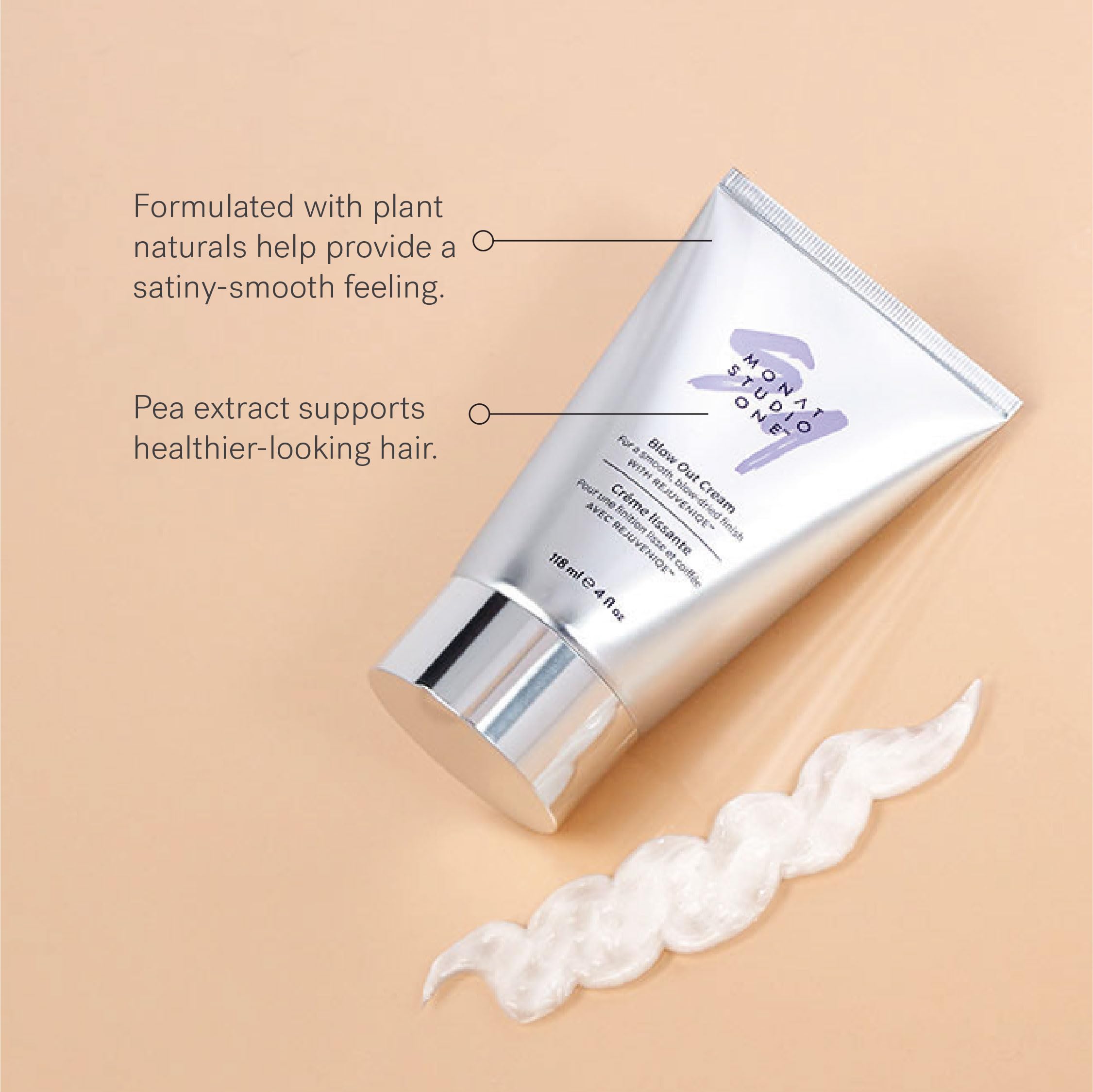 MONAT Studio One Blow Out Cream blow-dry session hints at salon-like results.